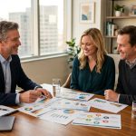 Couple reviewing a holistic financial plan covering saving, investing, taxes, and retirement