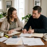 Adult couple reviewing a household financial plan and emergency savings goals