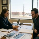 Garland personal injury lawyer reviewing medical records and accident evidence with an injured client after a Texas car accident